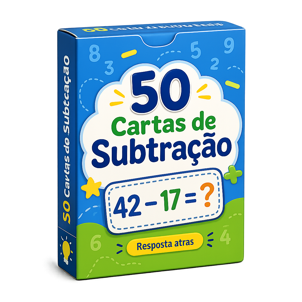 Caixa do produto 50 Cartas de Subtração